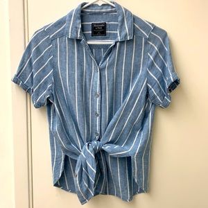 Tie up, button down shirt